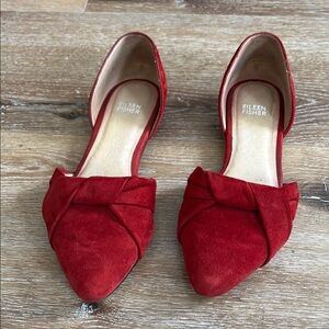Eileen Fisher Women's Red Suede Flats